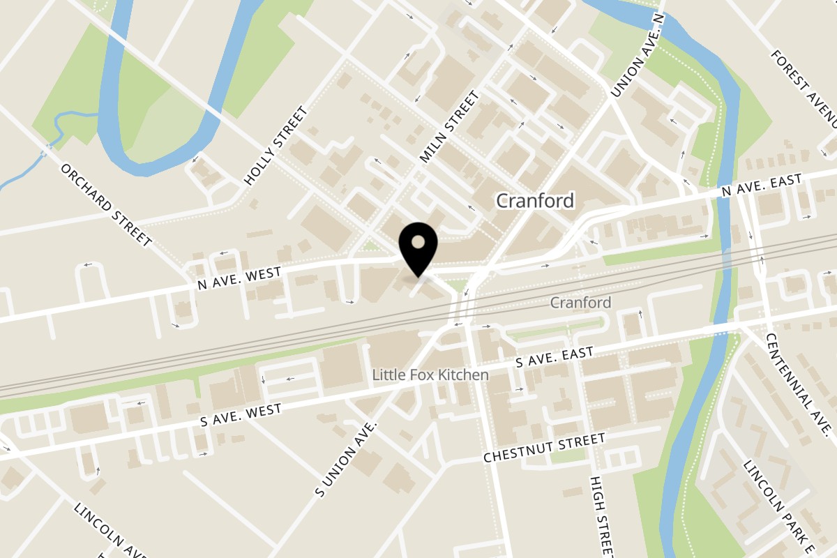 Map showing the location of Urban Burger on 13 Eastman St in Cranford
